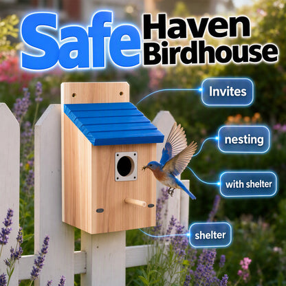 🐦Weatherproof Outdoor Wooden Birdhouse🏡
