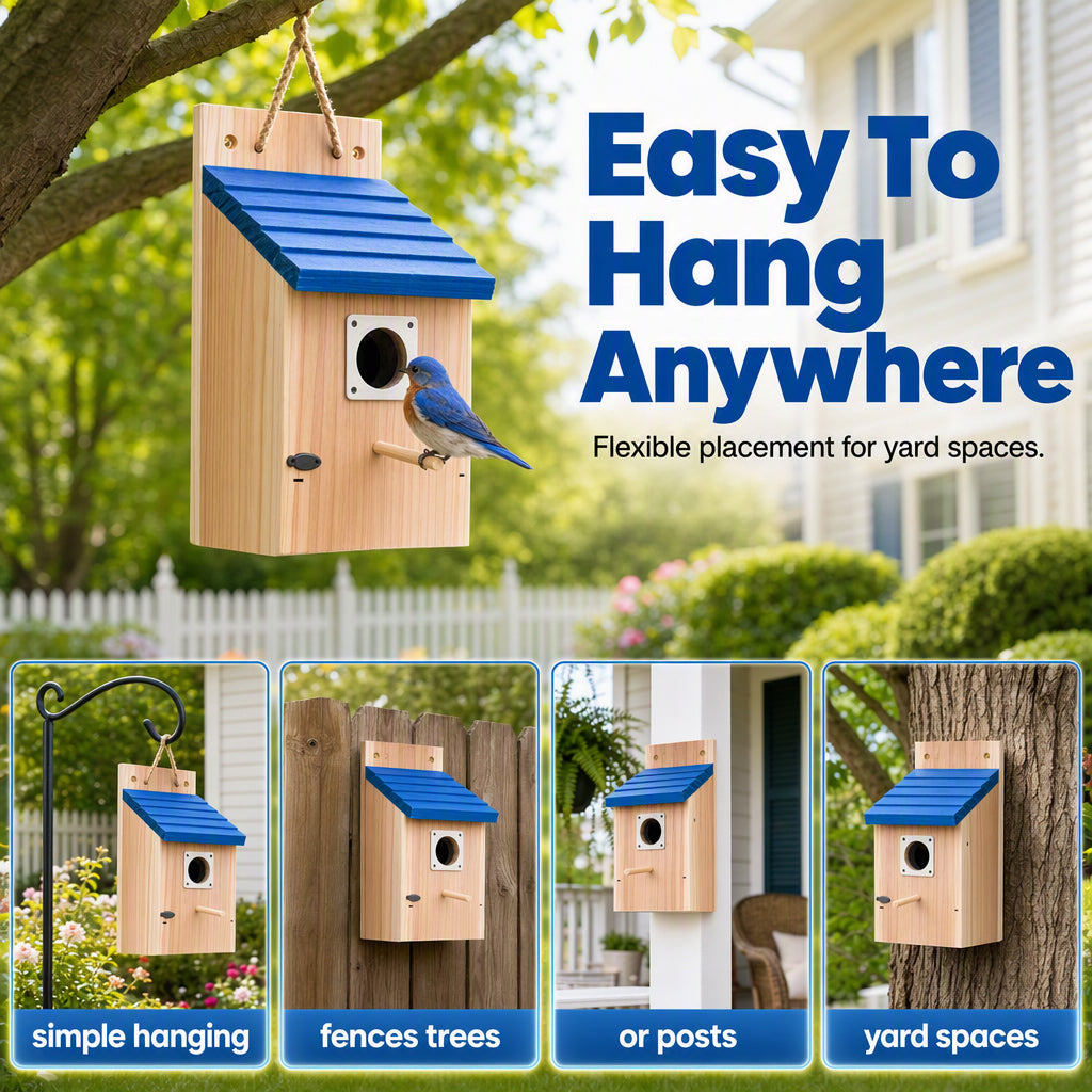 🐦Weatherproof Outdoor Wooden Birdhouse🏡