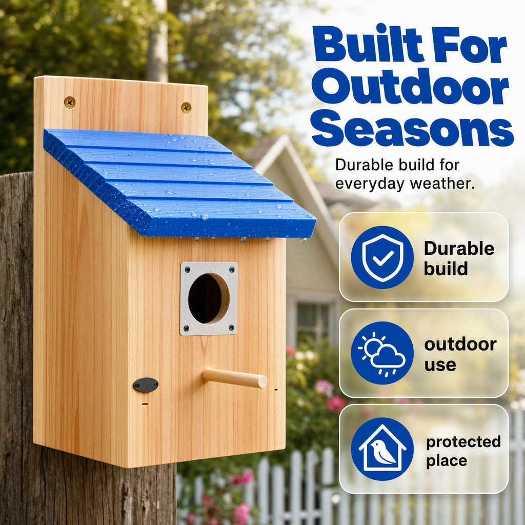 🐦Weatherproof Outdoor Wooden Birdhouse🏡