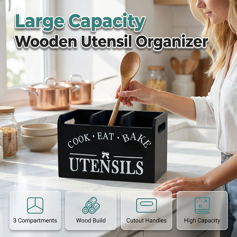 🔥50% OFF!!📢🍳 “Cook Eat Bake” Wooden Organizer Box – Keep Kitchen Essentials Tidy & Within Reach, A Charming Storage Solution for Busy Cooks ✨