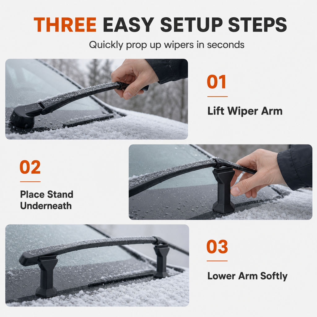 2-Pack Car Stand Plastic Anti-Freeze Wiper Protector for Winter