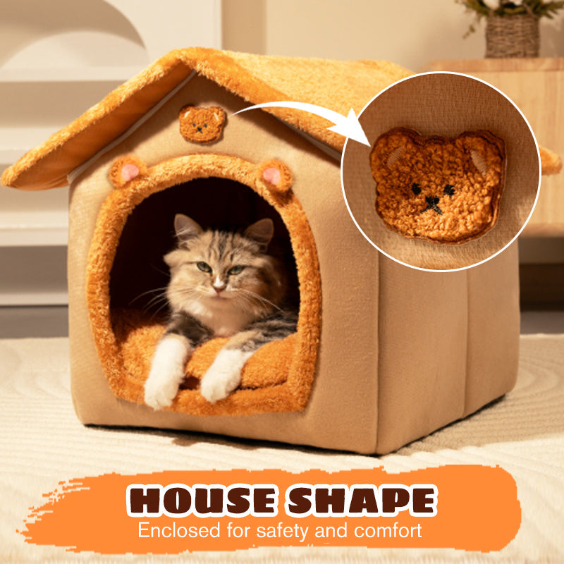 🐱All-Season Washable Pet House Bed