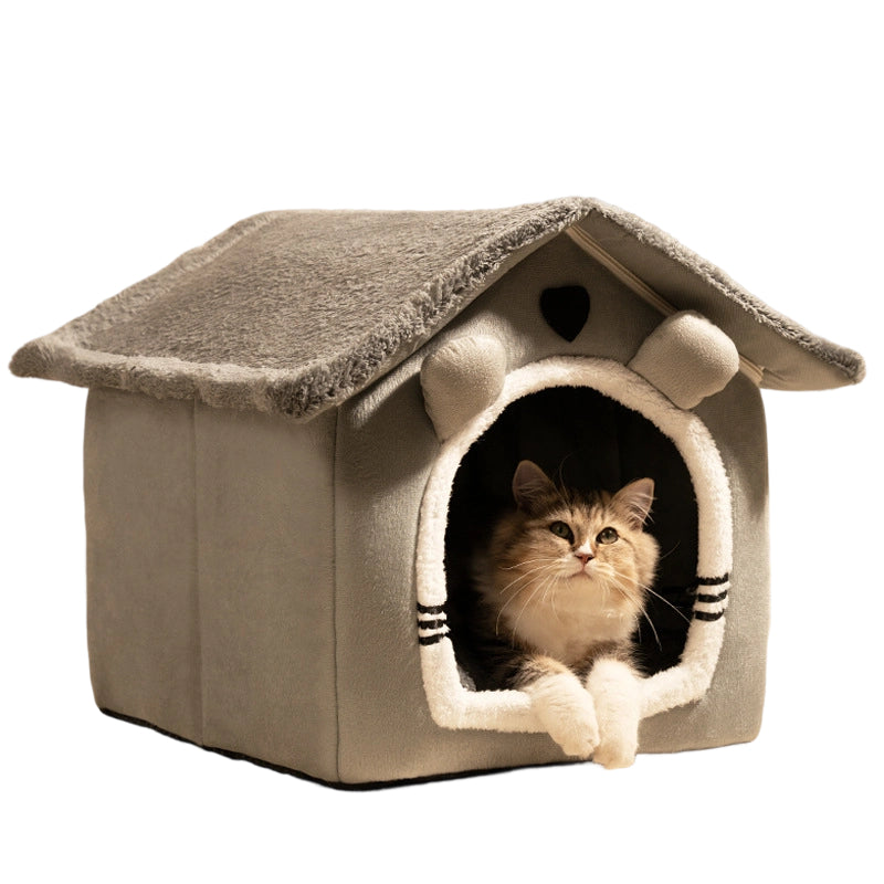 🐱All-Season Washable Pet House Bed