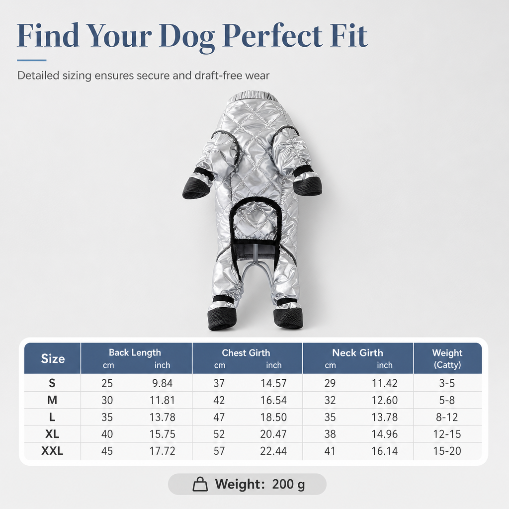 📢📢 50% OFF🐾Full Coverage Waterproof Dog Winter Jumpsuit Fleece Lined Thick Warm Four Legged Coat