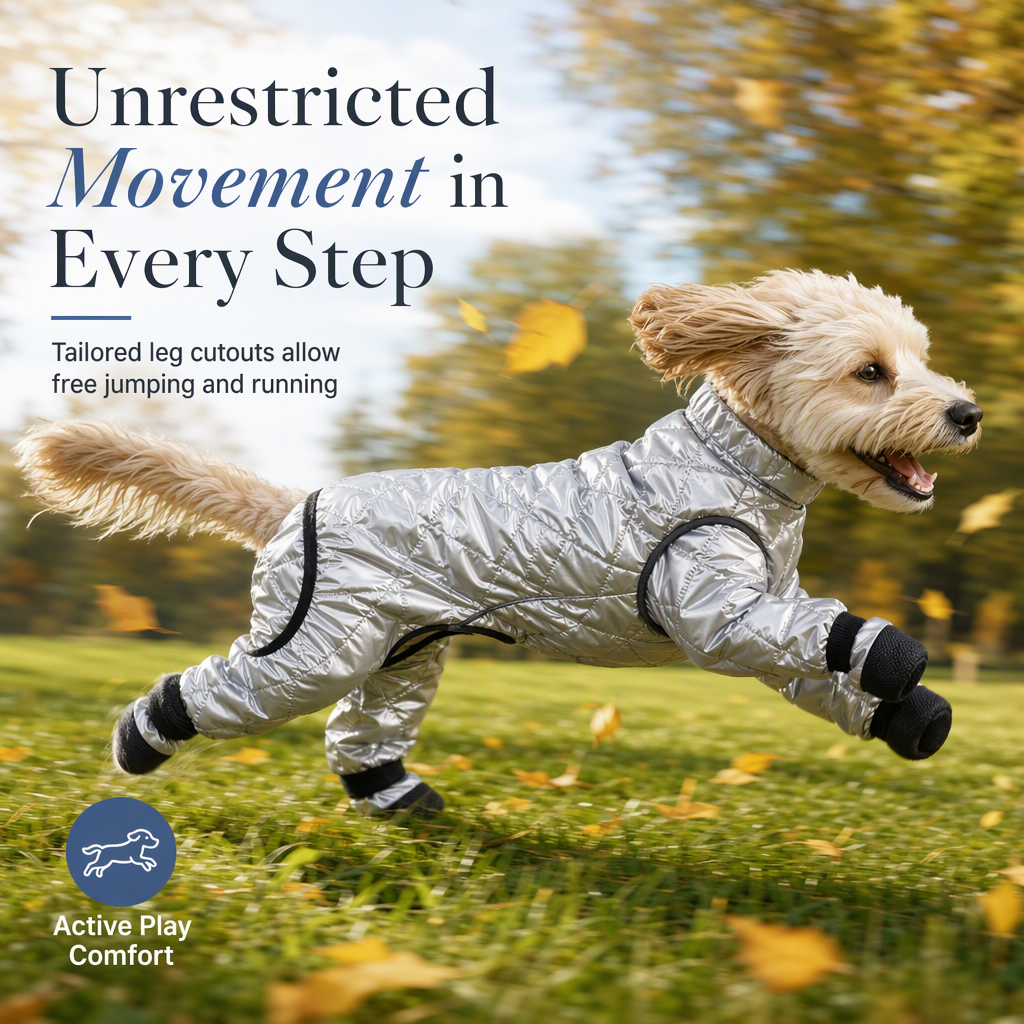 📢📢 50% OFF🐾Full Coverage Waterproof Dog Winter Jumpsuit Fleece Lined Thick Warm Four Legged Coat