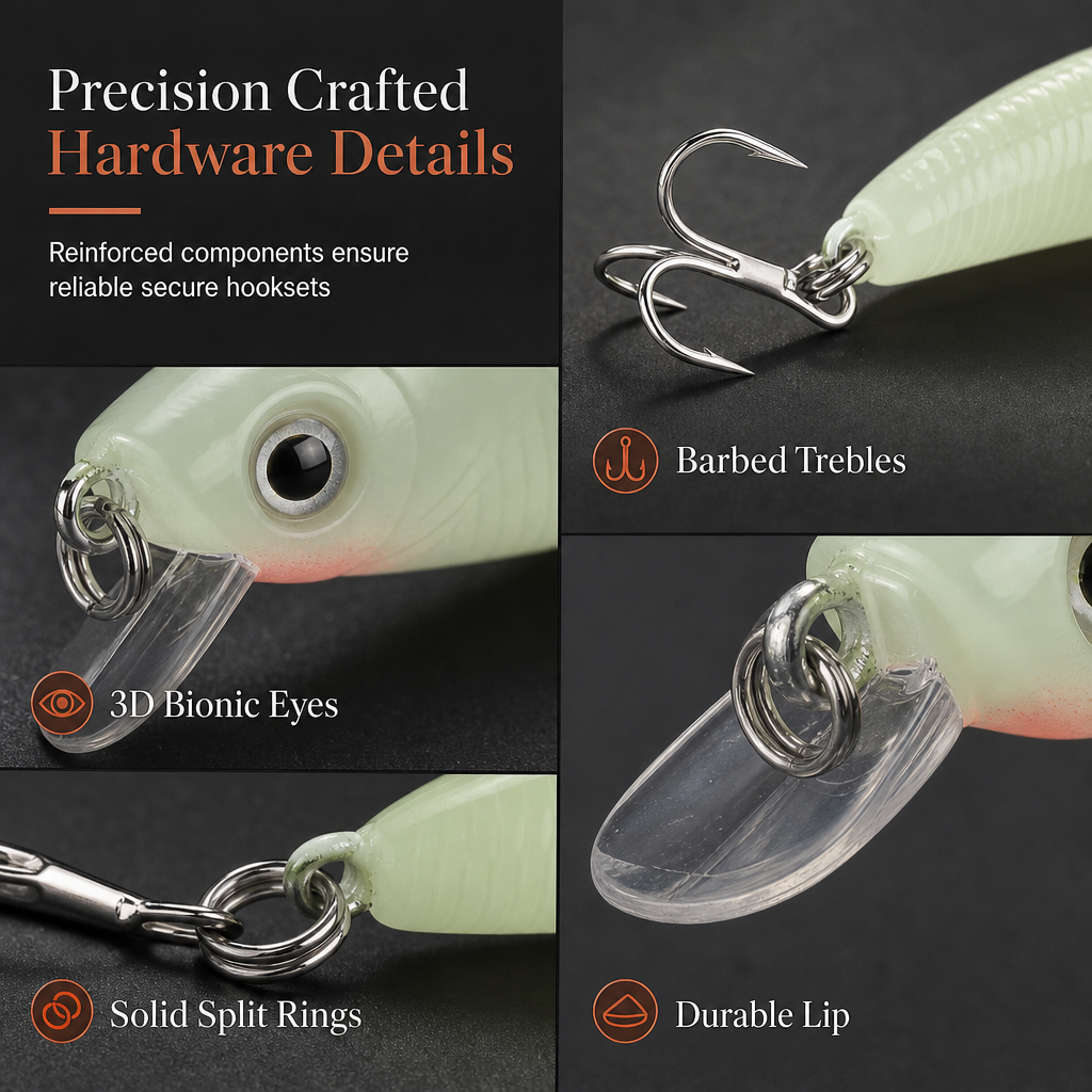 🔥50% OFF!!📢🎣 7cm 8g Luminous Minnow Hard Bait – Glow Brighter After Dark & Make Your Lure Easier to Track on Night Fishing Trips 🌙✨