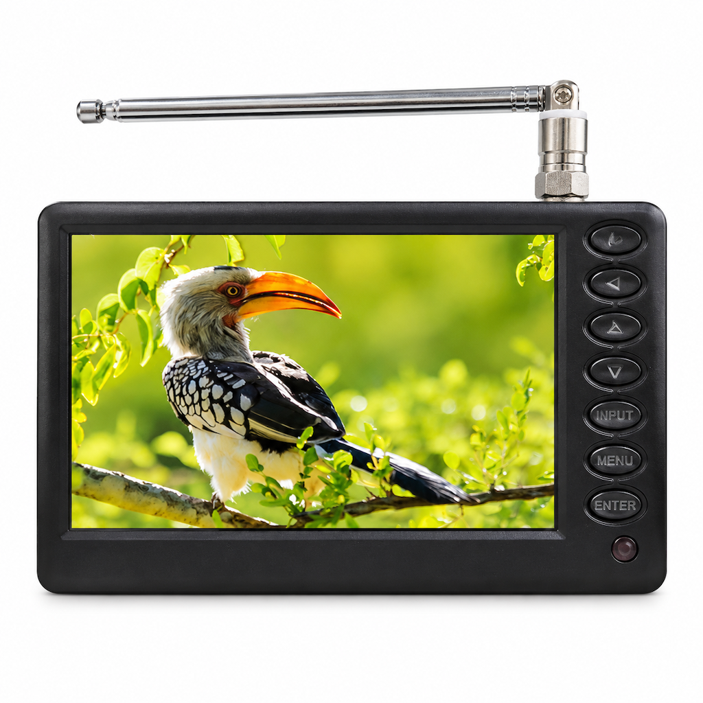 📺 Portable Digital TV – Telescopic Antenna for Local TV & Memory Card Playback