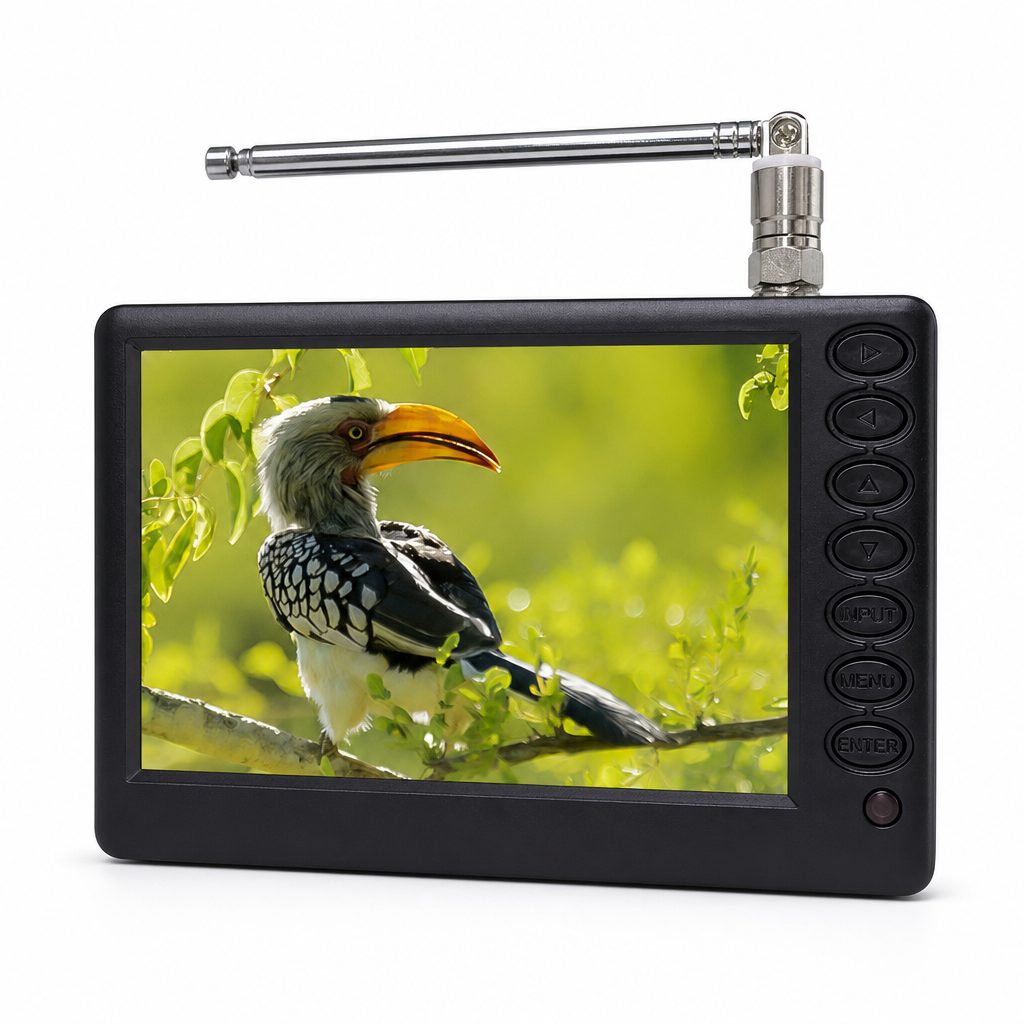 📺 Portable Digital TV – Telescopic Antenna for Local TV & Memory Card Playback