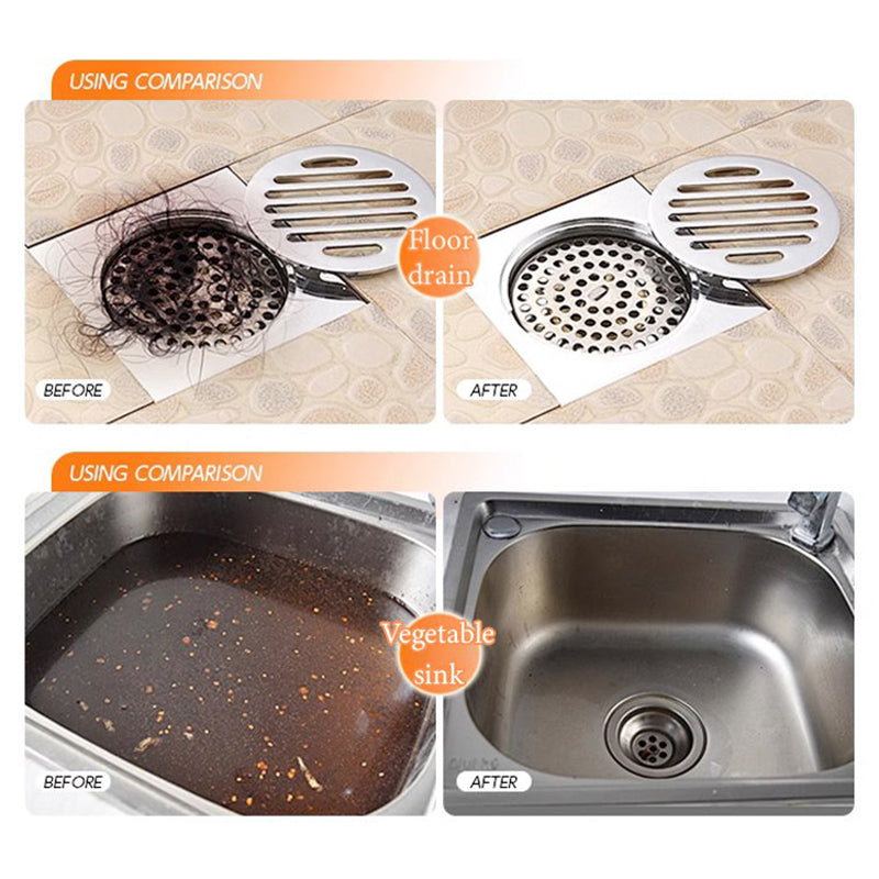 🚿50% OFF NOW! Multi-Use Drain Cleaner Powder – Fast Decomposing Sink Pipe Dredge Powder, Clog Remover, Deodorizing & Sterilizing for Kitchen Bathroom Drains