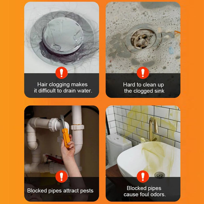 🚿50% OFF NOW! Multi-Use Drain Cleaner Powder – Fast Decomposing Sink Pipe Dredge Powder, Clog Remover, Deodorizing & Sterilizing for Kitchen Bathroom Drains