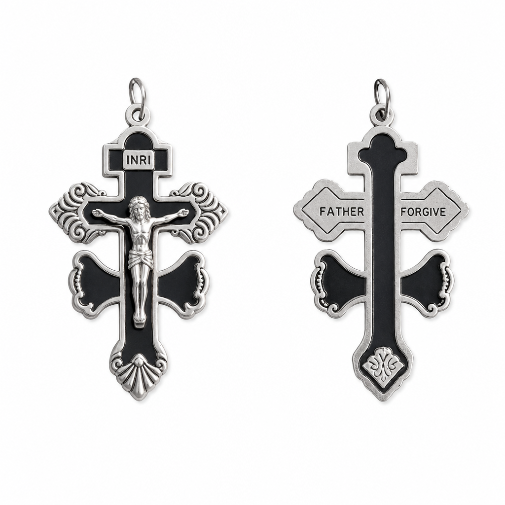 ✝️Zinc Alloy Pardon Crucifix with and Saint Benedict Medals Religious Charm for Jewelry Making