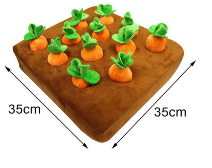 🥕Carrot Plush Toy for Dogs – Interactive Pull-Out Toy | Carrot Patch Mat