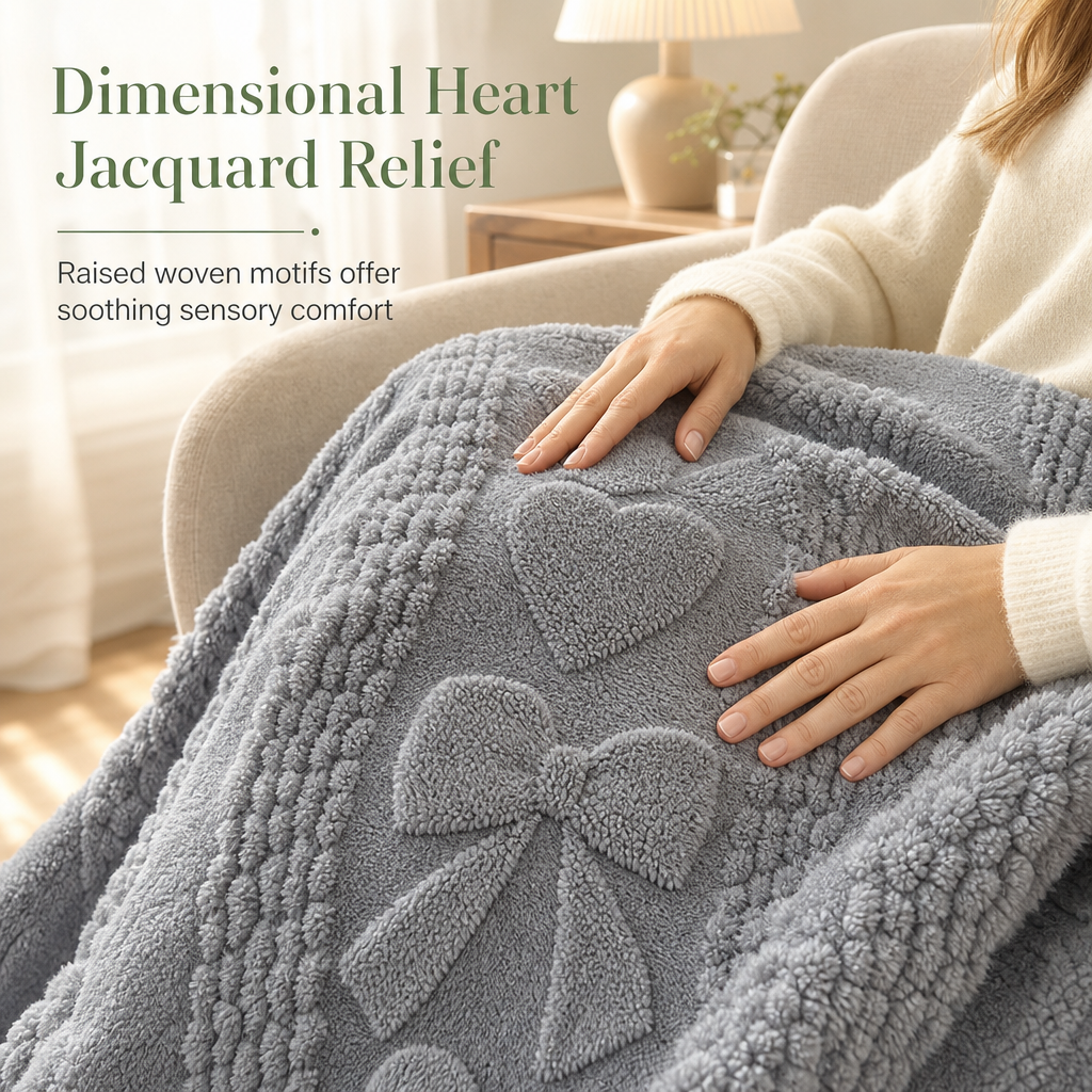 📢📢 50% OFF❄️Soft Plush Jacquard Blanket – Double-Sided Cozy Warmth for Sofa, Bed & Couch