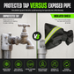 Winter Outdoor Faucet Cover for Freeze Protection Insulated Spigot Cover with Beveled Edge and Fluorescent Green Reflective Strip