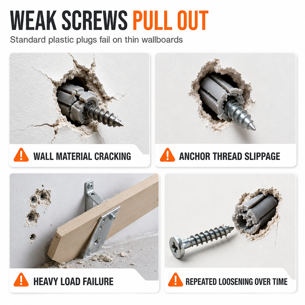 Lantern-Shaped Hollow Wall Anchors and Expansion Screws