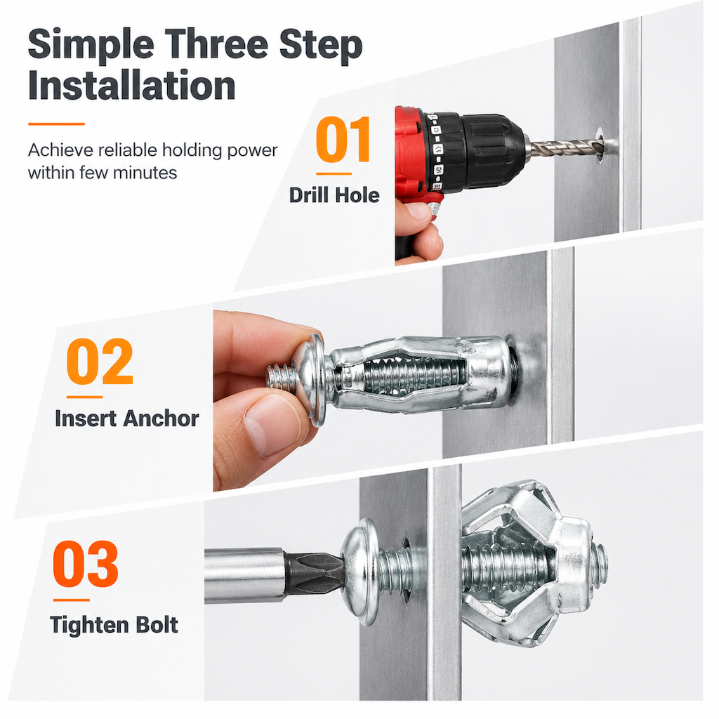 Lantern-Shaped Hollow Wall Anchors and Expansion Screws
