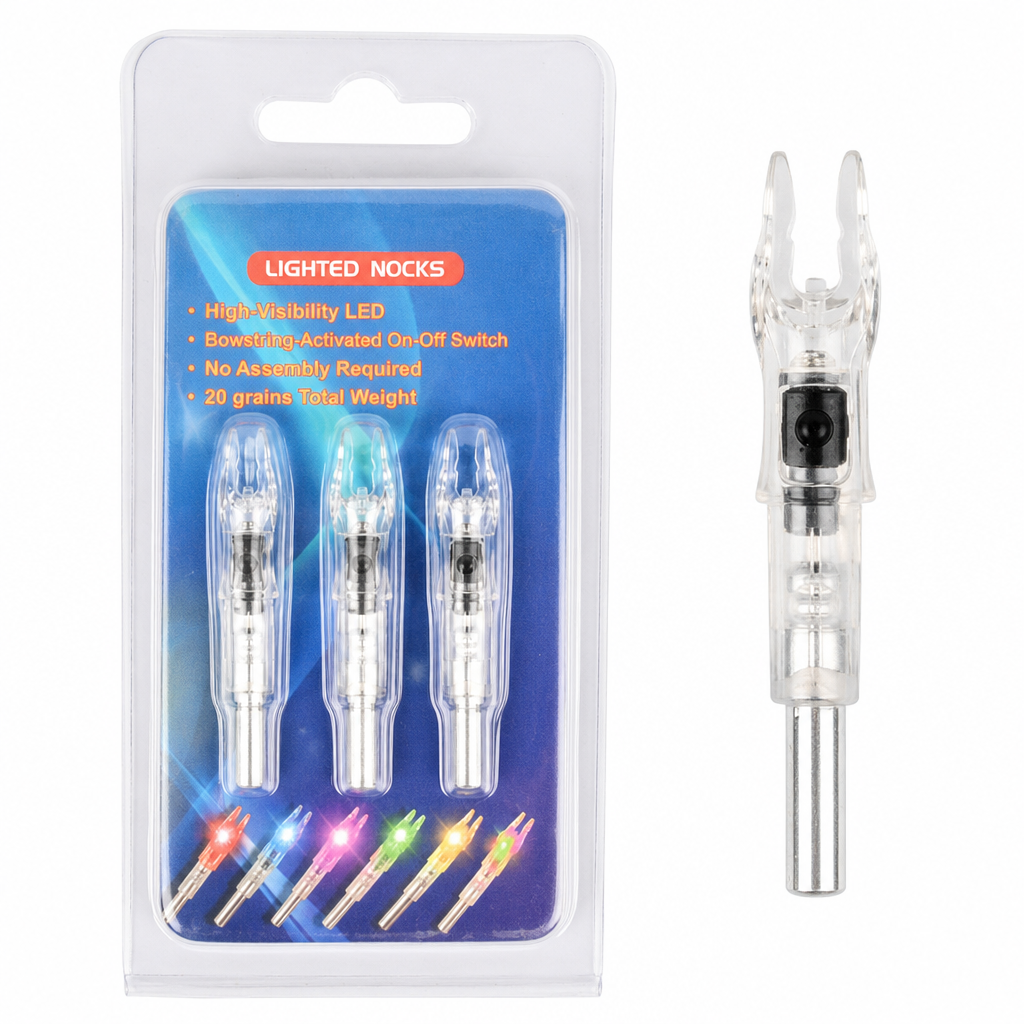 Automatic LED Lighted Arrow Nock for 6.2mm Inner Diameter Arrow Shafts