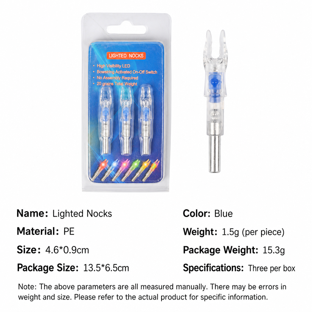 Automatic LED Lighted Arrow Nock for 6.2mm Inner Diameter Arrow Shafts