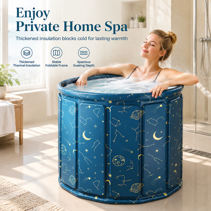 ✨50%OFF🛀Portable Folding Bathtub for Adults Large Thickened Insulated Soaking Tub with Cushion and Drain Pipe