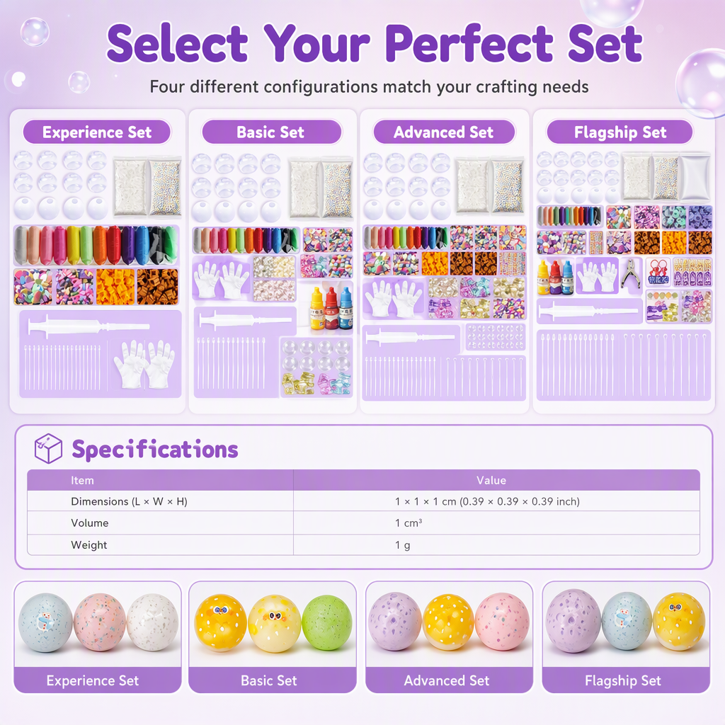 DIY Clay Squeeze Ball Craft Kit Slow Stress Relief Handmade Toy Set for Kids