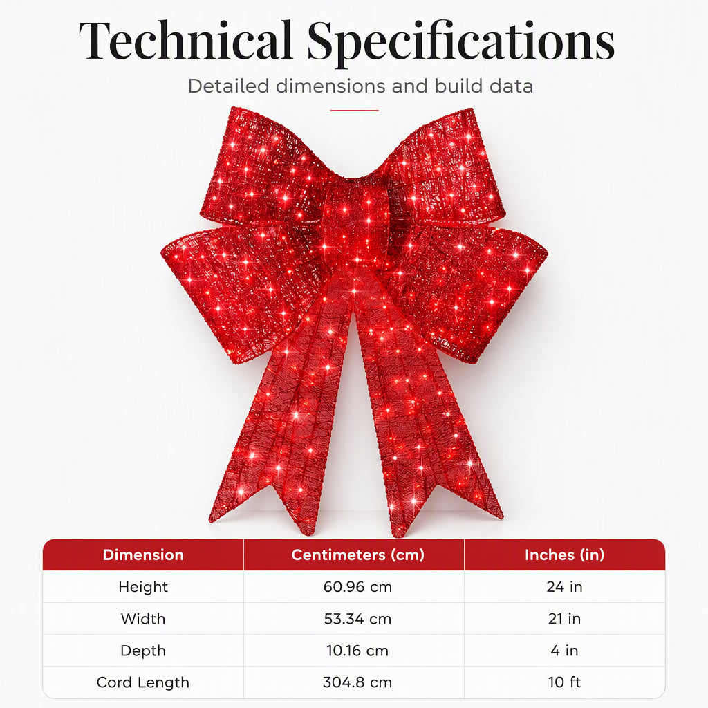 📢📢50% OFF !! ⏰Weatherproof LED Pre-Lit Christmas Bow