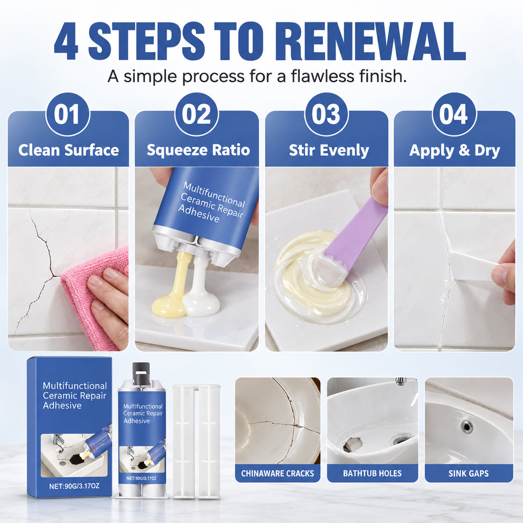 Ceramic Repair Adhesive Kit For Sinks And Tiles