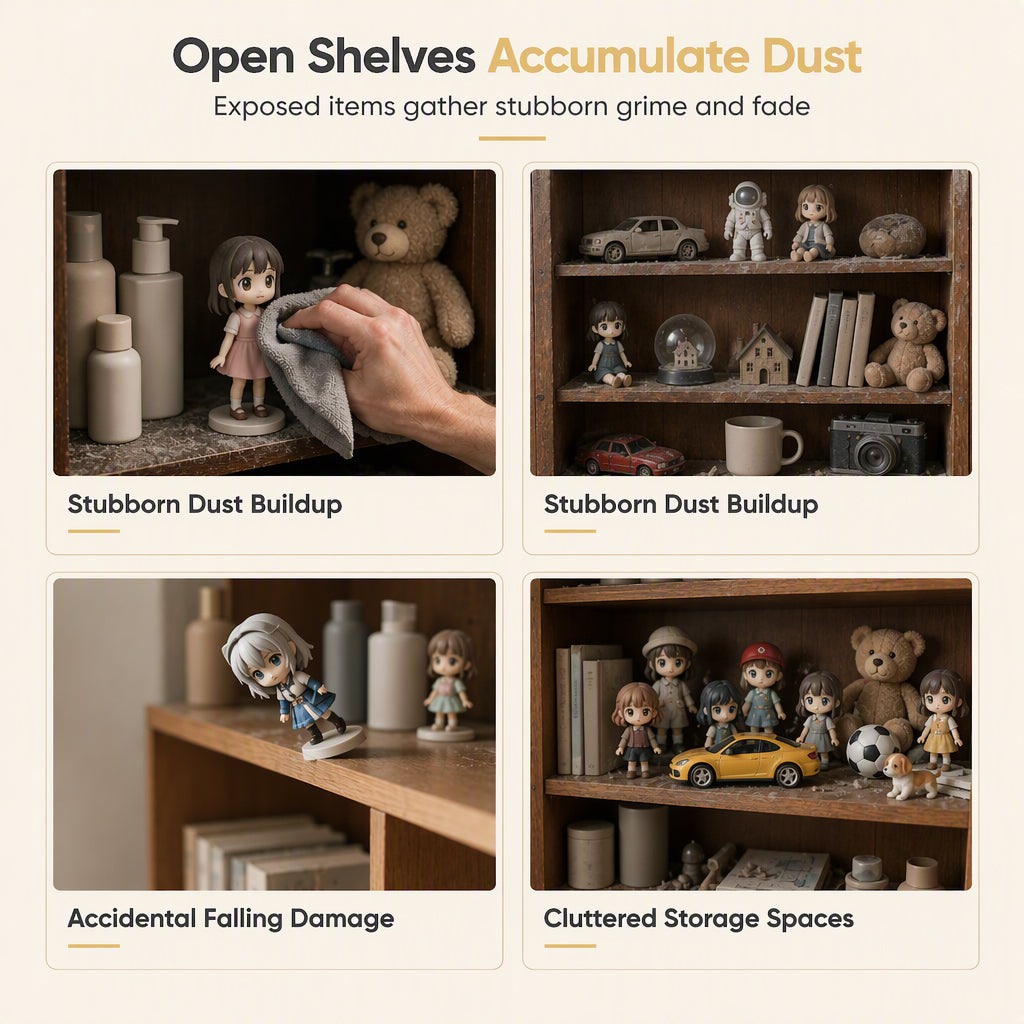 🖼️⚡ Dust-Proof Collectible Display Rack – 50% OFF! High-transparency panels, thickened casing, removable shelves – keeps figures safe & visible. 💯