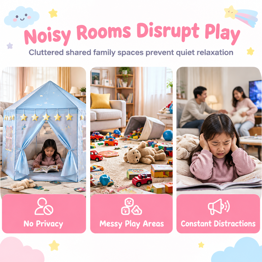 🏰💖✨Kids Indoor Play Tent Princess Castle Secret Base Bed Tent Playhouse for Toddlers