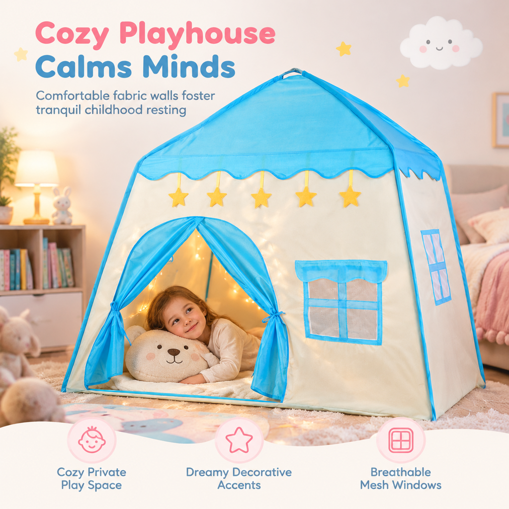 🏰💖✨Kids Indoor Play Tent Princess Castle Secret Base Bed Tent Playhouse for Toddlers