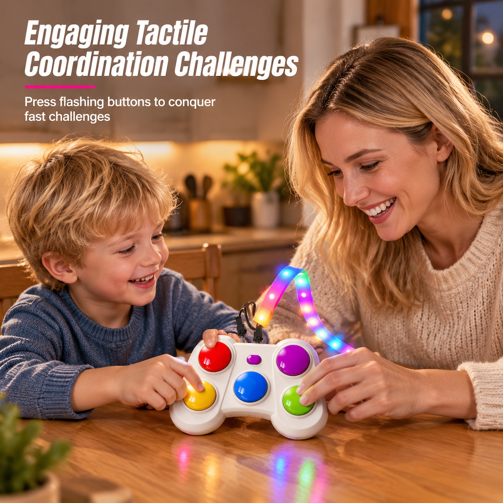 📢📢 50% OFF🎮Handheld Light-Up Memory Game for Kids – Musical Electronic Toy with Dual Game Modes