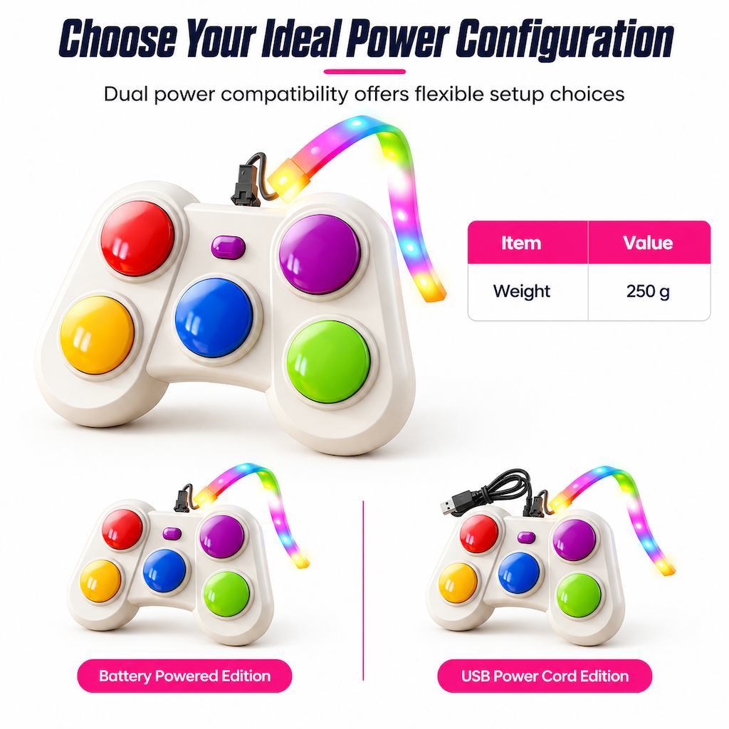 📢📢 50% OFF🎮Handheld Light-Up Memory Game for Kids – Musical Electronic Toy with Dual Game Modes