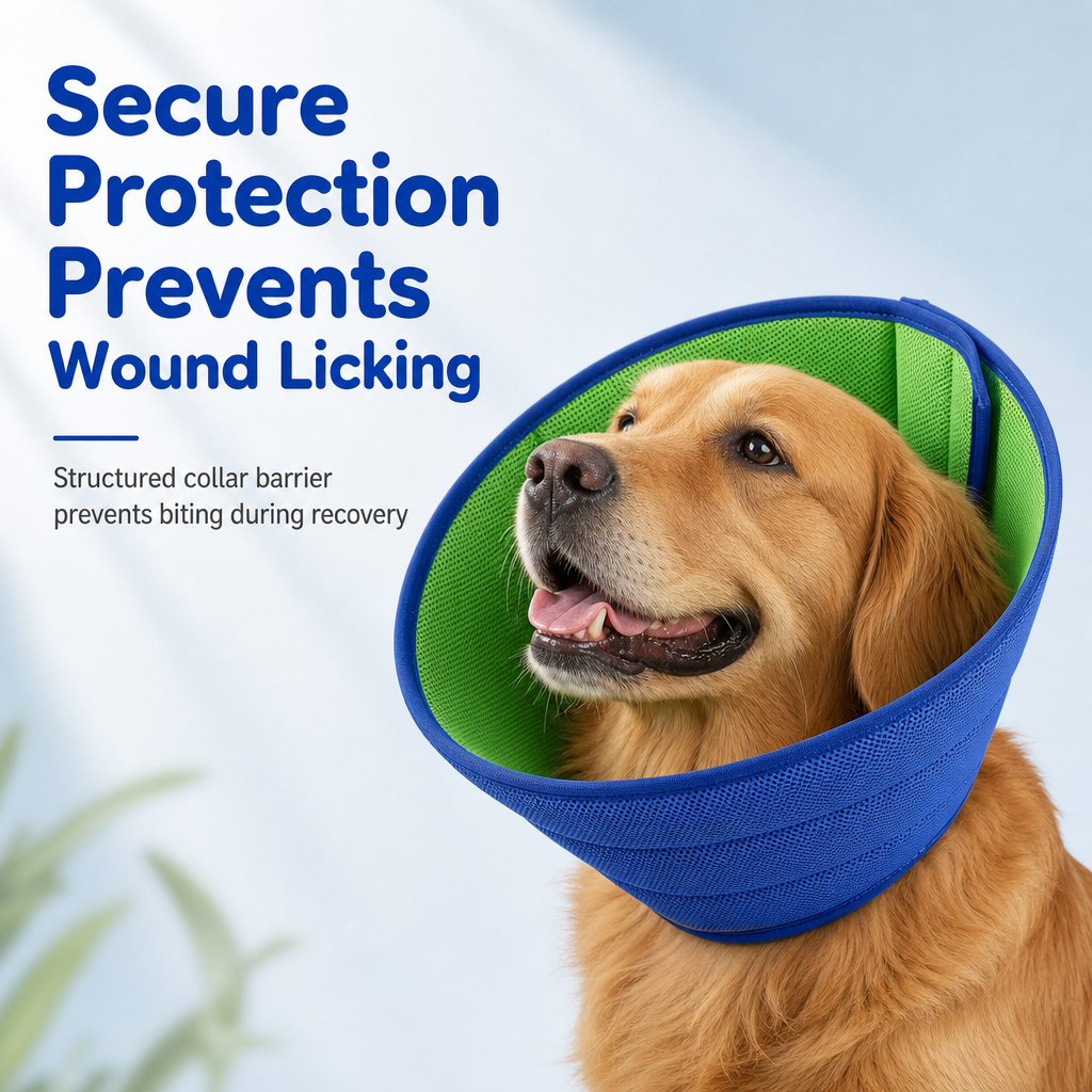 📢📢50% OFF !! ⏰Two-Tone Blue and Green Pet Recovery Collar for Dogs and Cats Anti-Bite and Anti-Scratch Protective Elizabethan Cone