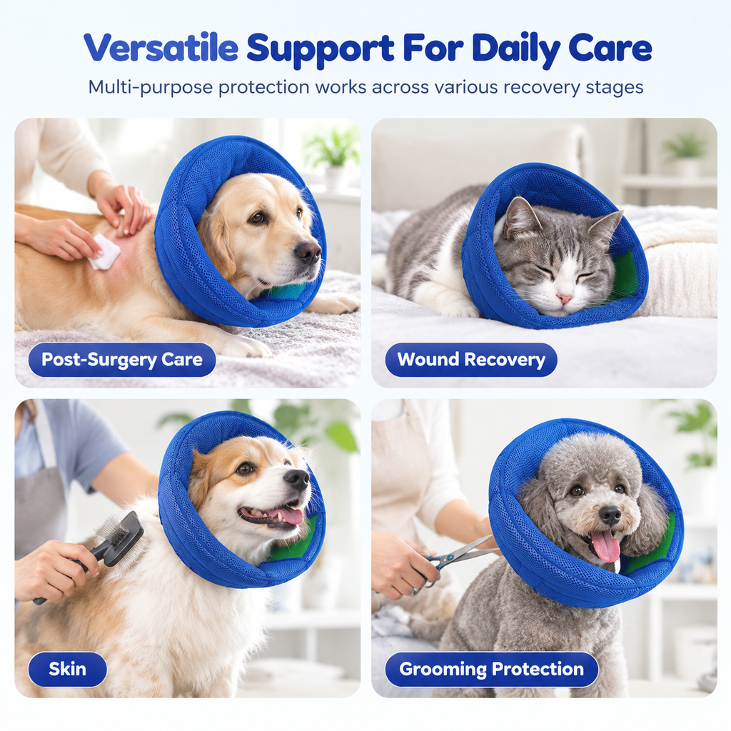 📢📢50% OFF !! ⏰Two-Tone Blue and Green Pet Recovery Collar for Dogs and Cats Anti-Bite and Anti-Scratch Protective Elizabethan Cone