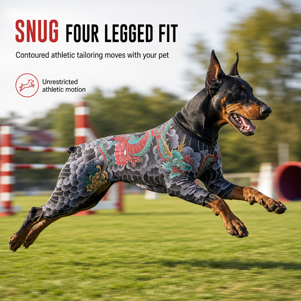 Funny Tattoo Print Pet Bodysuit Four-Legged All Season Jumpsuit for Cats and Dogs