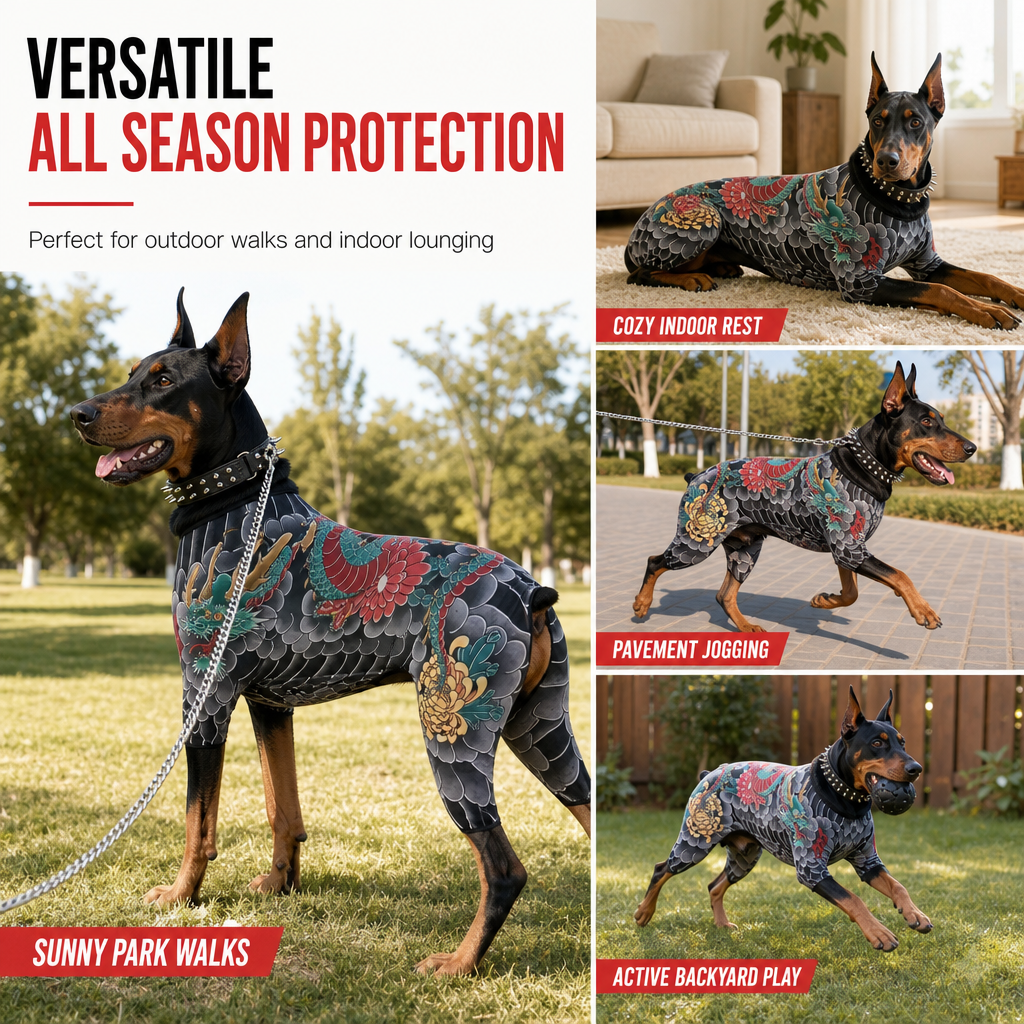 Funny Tattoo Print Pet Bodysuit Four-Legged All Season Jumpsuit for Cats and Dogs