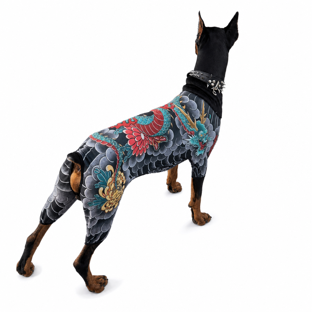 Funny Tattoo Print Pet Bodysuit Four-Legged All Season Jumpsuit for Cats and Dogs