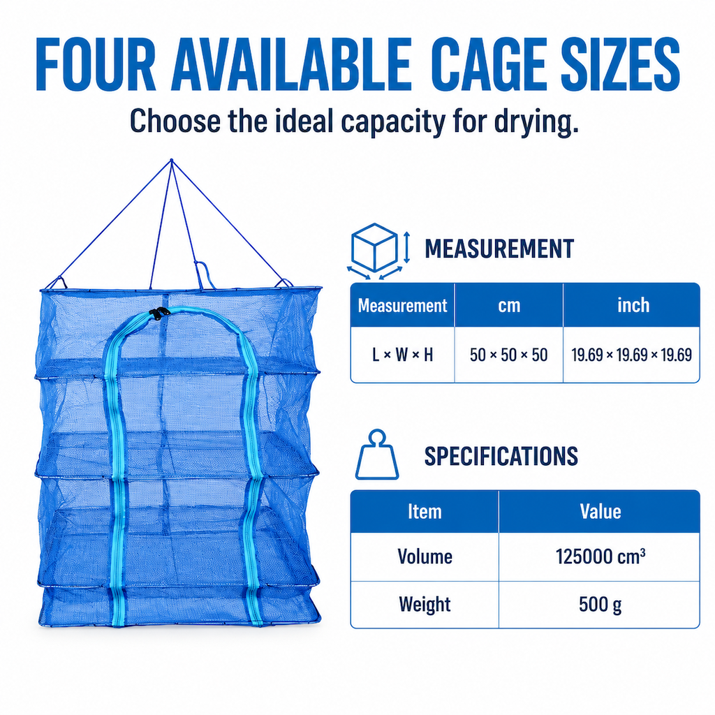 Multi Layer Foldable Hanging Mesh Drying Net Cage with Hook Thickened Nylon Mosquito and Fly Proof