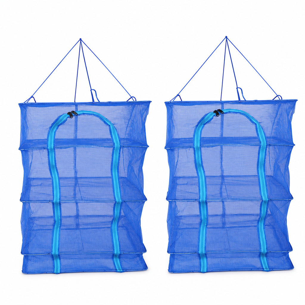 Multi Layer Foldable Hanging Mesh Drying Net Cage with Hook Thickened Nylon Mosquito and Fly Proof