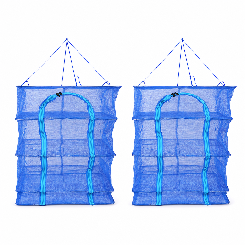 Multi Layer Foldable Hanging Mesh Drying Net Cage with Hook Thickened Nylon Mosquito and Fly Proof