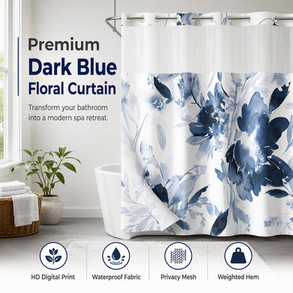 ⏳🔥LIMITED-TIME 50% OFF!⏰Waterproof Floral Shower Curtain🛁