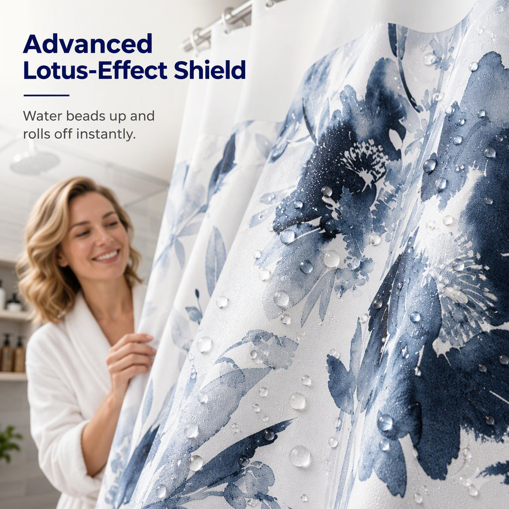 ⏳🔥LIMITED-TIME 50% OFF!⏰Waterproof Floral Shower Curtain🛁