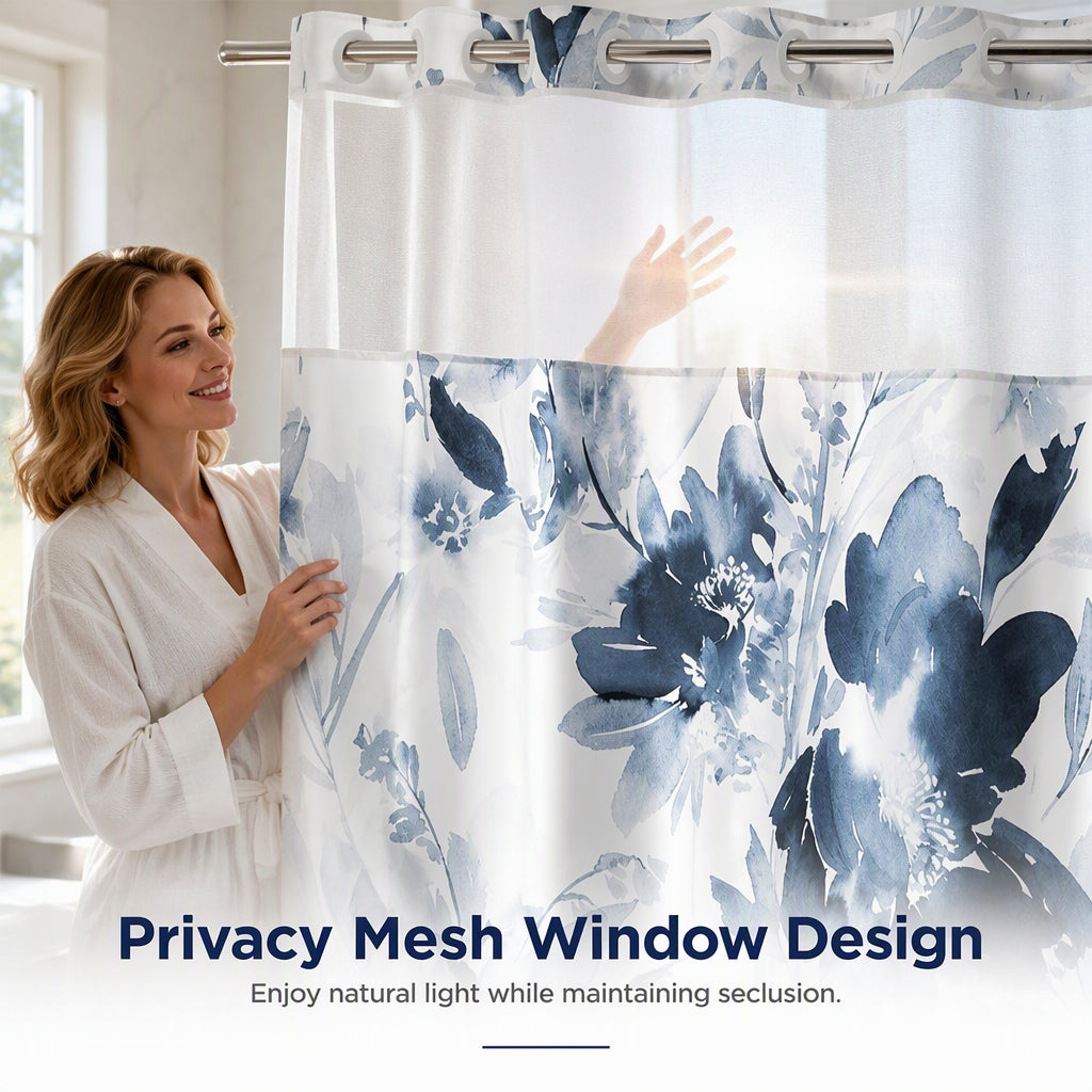 ⏳🔥LIMITED-TIME 50% OFF!⏰Waterproof Floral Shower Curtain🛁