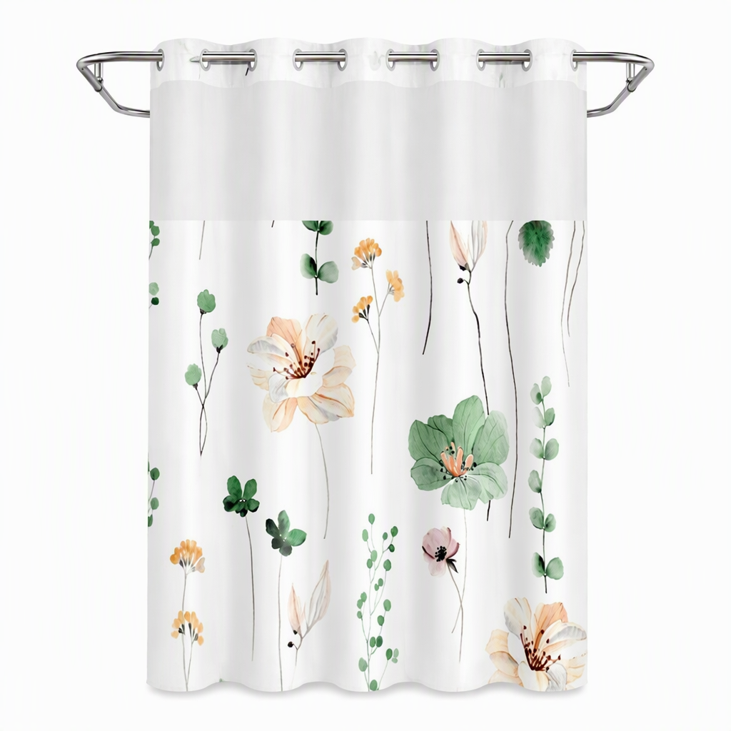 ⏳🔥LIMITED-TIME 50% OFF!⏰Waterproof Floral Shower Curtain🛁