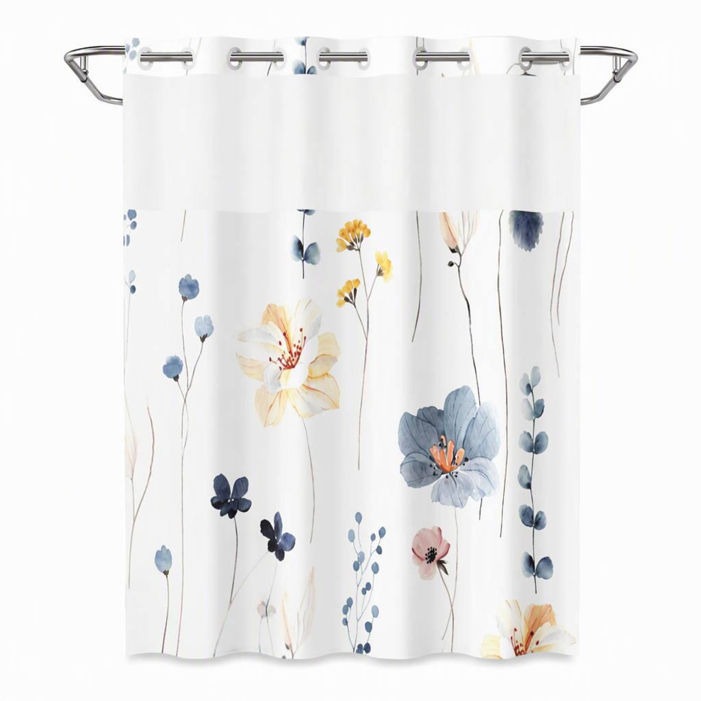 ⏳🔥LIMITED-TIME 50% OFF!⏰Waterproof Floral Shower Curtain🛁