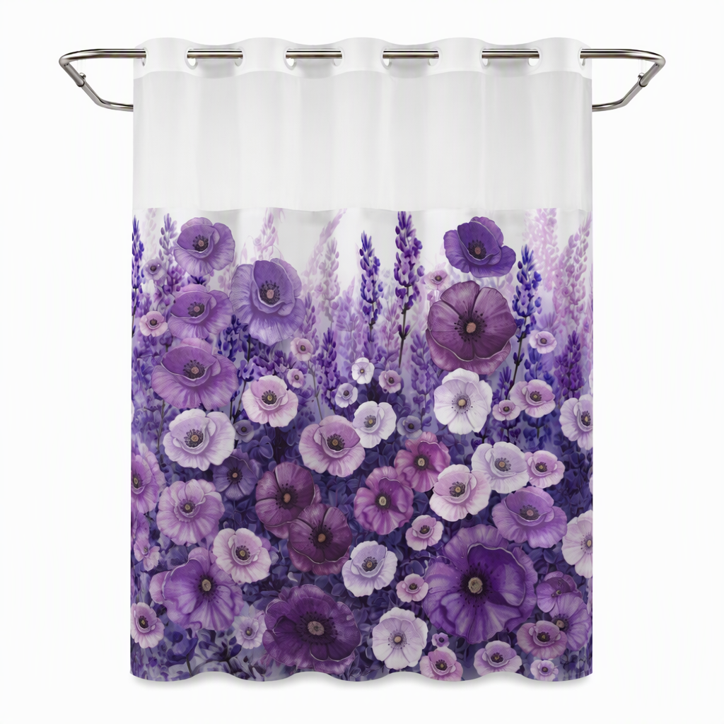 ⏳🔥LIMITED-TIME 50% OFF!⏰Waterproof Floral Shower Curtain🛁
