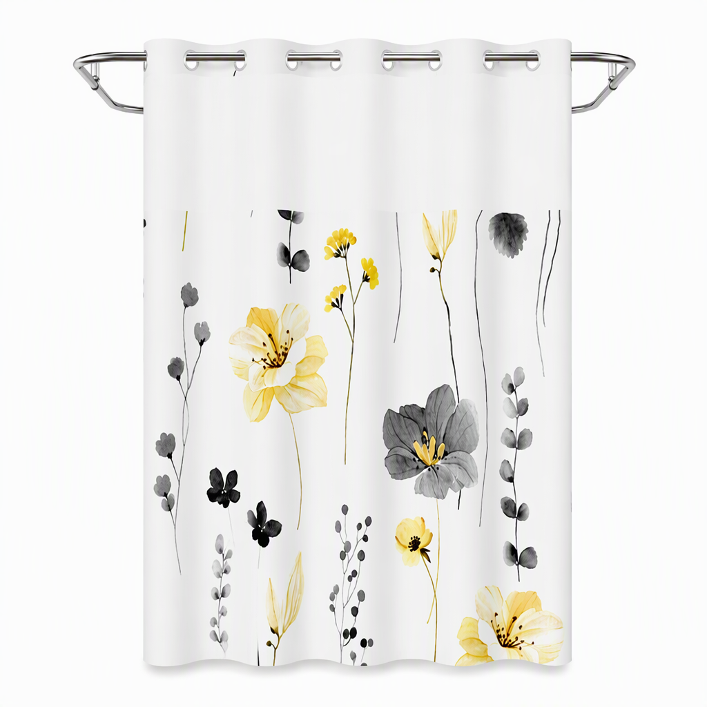 ⏳🔥LIMITED-TIME 50% OFF!⏰Waterproof Floral Shower Curtain🛁