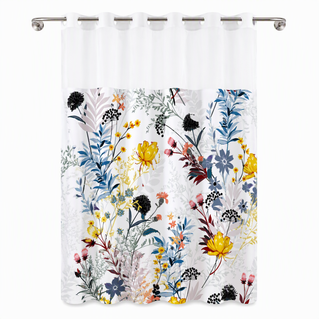 ⏳🔥LIMITED-TIME 50% OFF!⏰Waterproof Floral Shower Curtain🛁