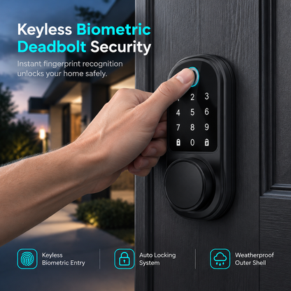 Smart Fingerprint Deadbolt Door Lock with Bluetooth Keyless Entry