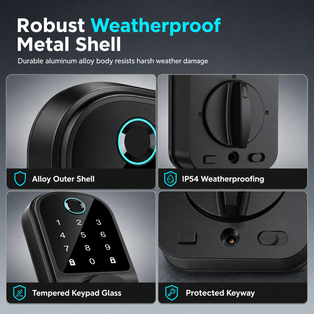 Smart Fingerprint Deadbolt Door Lock with Bluetooth Keyless Entry