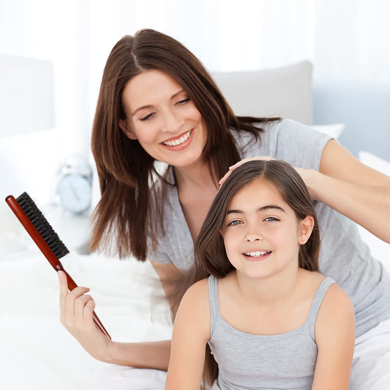 📢📢 50% OFF💁 Bristle Styling Brush – Wooden Rat-Tail Handle for Precise Parting, Smoothing & Root Volume